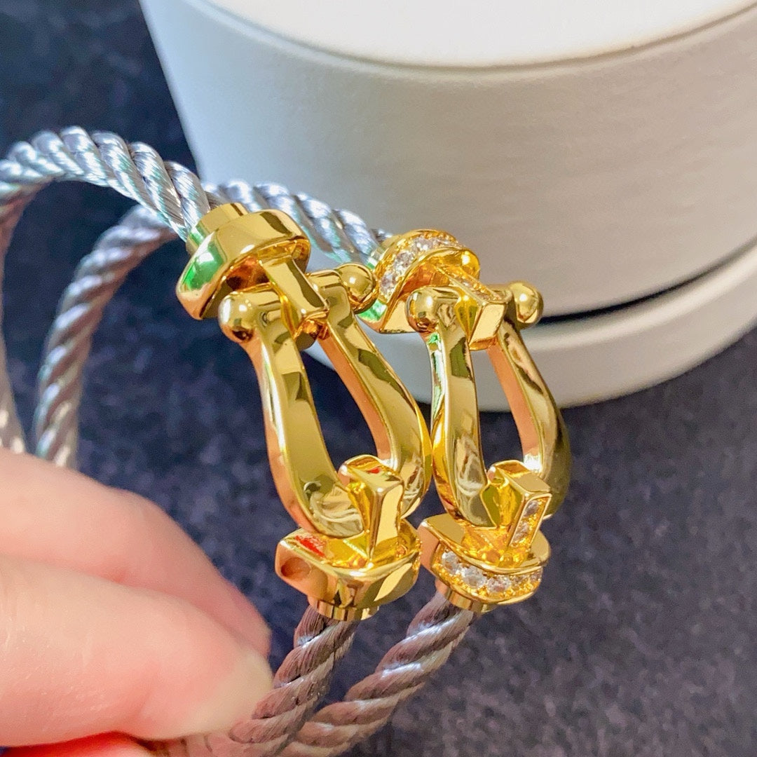 FEM20 designer bracelet luxury jewlery designer for women Fred Horseshoe buckle bracelet with stone and no stone and full of stone 3 styles