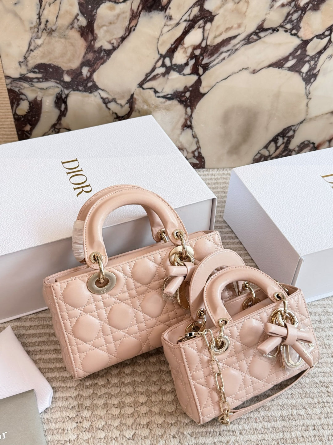 DEM302 New Designer Classic diamond-patterned bow handbag black white pink color women bag