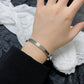 CREM228 New Fashion Silver and Gold Color Bracelet Metal Letter Wristband Bracelet Couple Accessories for Woman