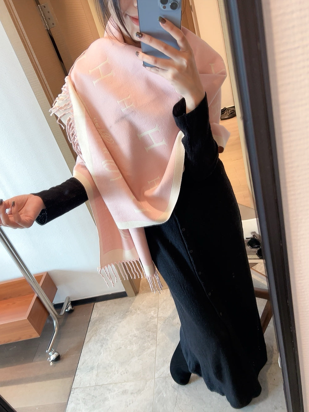 HEM68 Winter Scarf Pashmina For Designers warm Scarfs Fashion Classic Women Designer Brand Cashmere Winter Scarf Wrap 180cm scarf for women Size 65*180CM