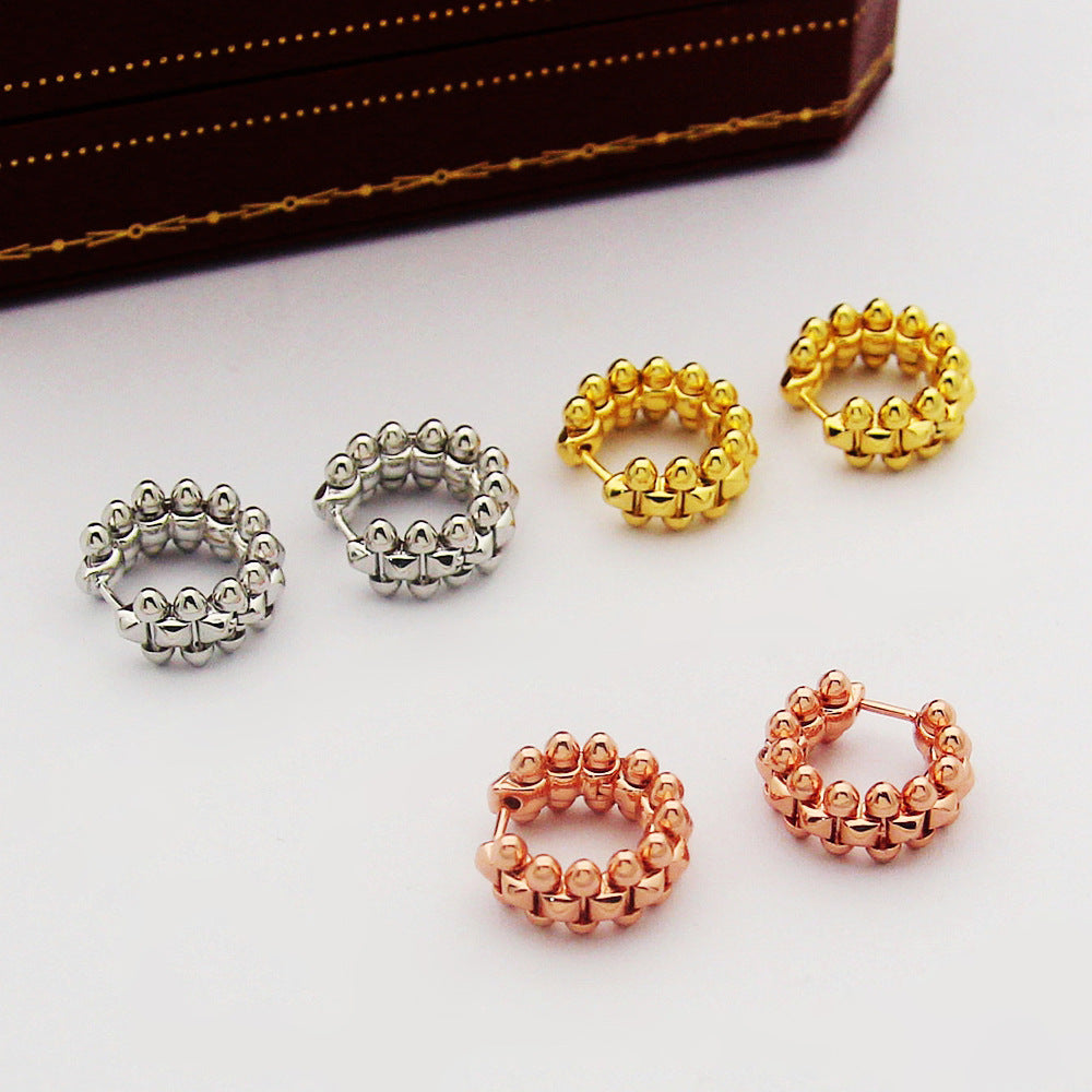 CREM213 New Arrive Fashion  Hot Sale Bullet Ear Buckles C-shaped Earring  for Woman Jewelry To Choose Gift