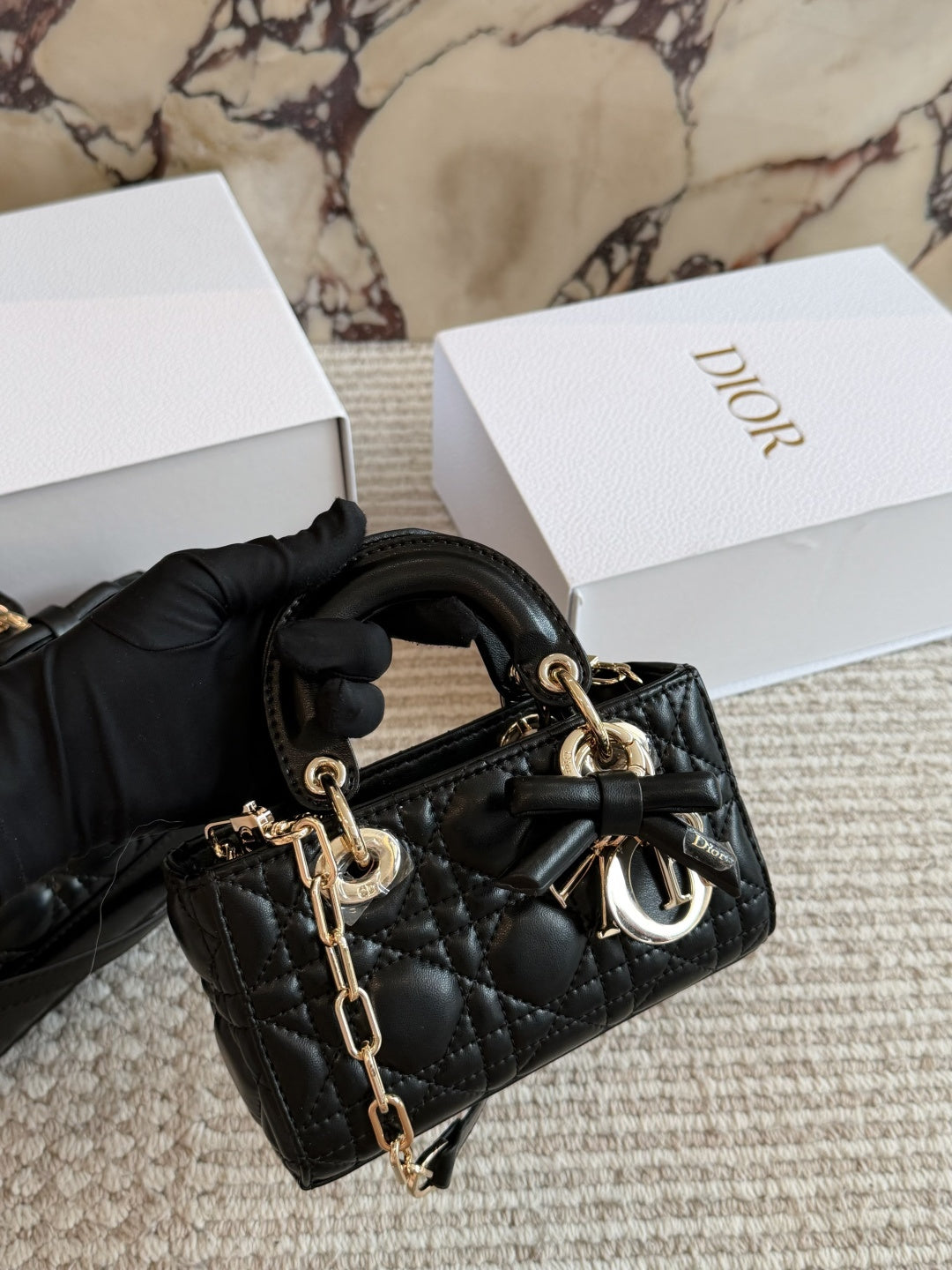 DEM302 New Designer Classic diamond-patterned bow handbag black white pink color women bag