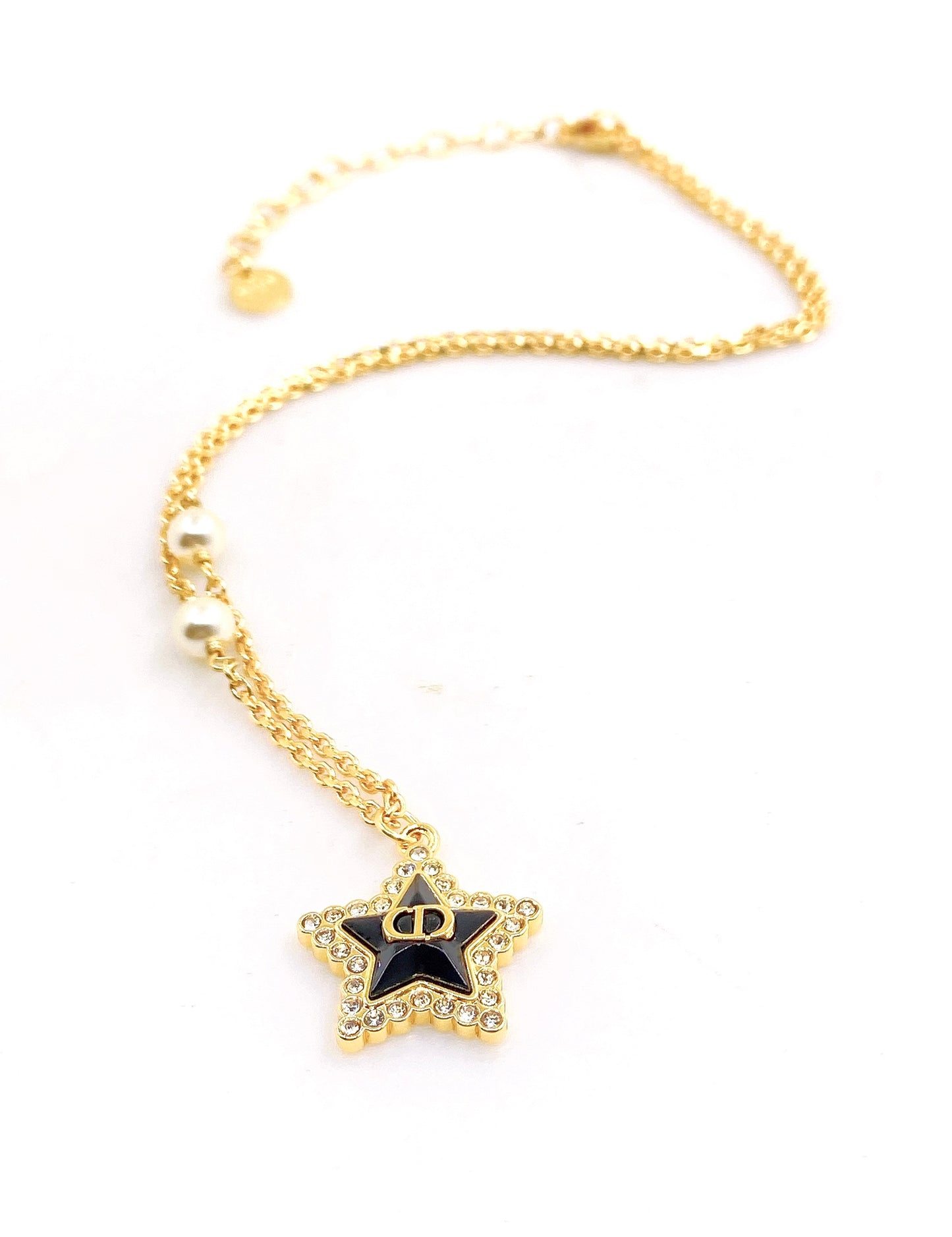 DEM289  New Arrive Fashion  with Diamond Stars Pearl  Necklce for Woman Brass Material Jewelry To Choose Gift