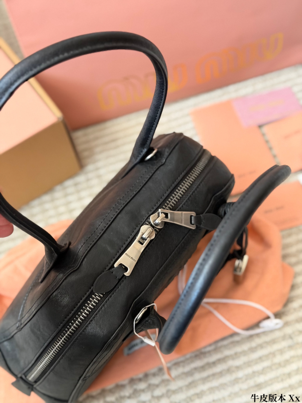 MIU08  New arrive fashion black brown pink white coffee bag for woman hands bag beautiful gift to choose gift   32*22cm