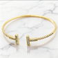 TEM39 New Fashion Titanium Steel T Bracelet Bangle for Women Gift Couples Cubic Zirconia Wedding Gift