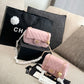 CEM243 New Designer Lambskin Leather Quilted Tabby Handbags Gold Hardware Chains Letter C Hasp Shoulder Bag