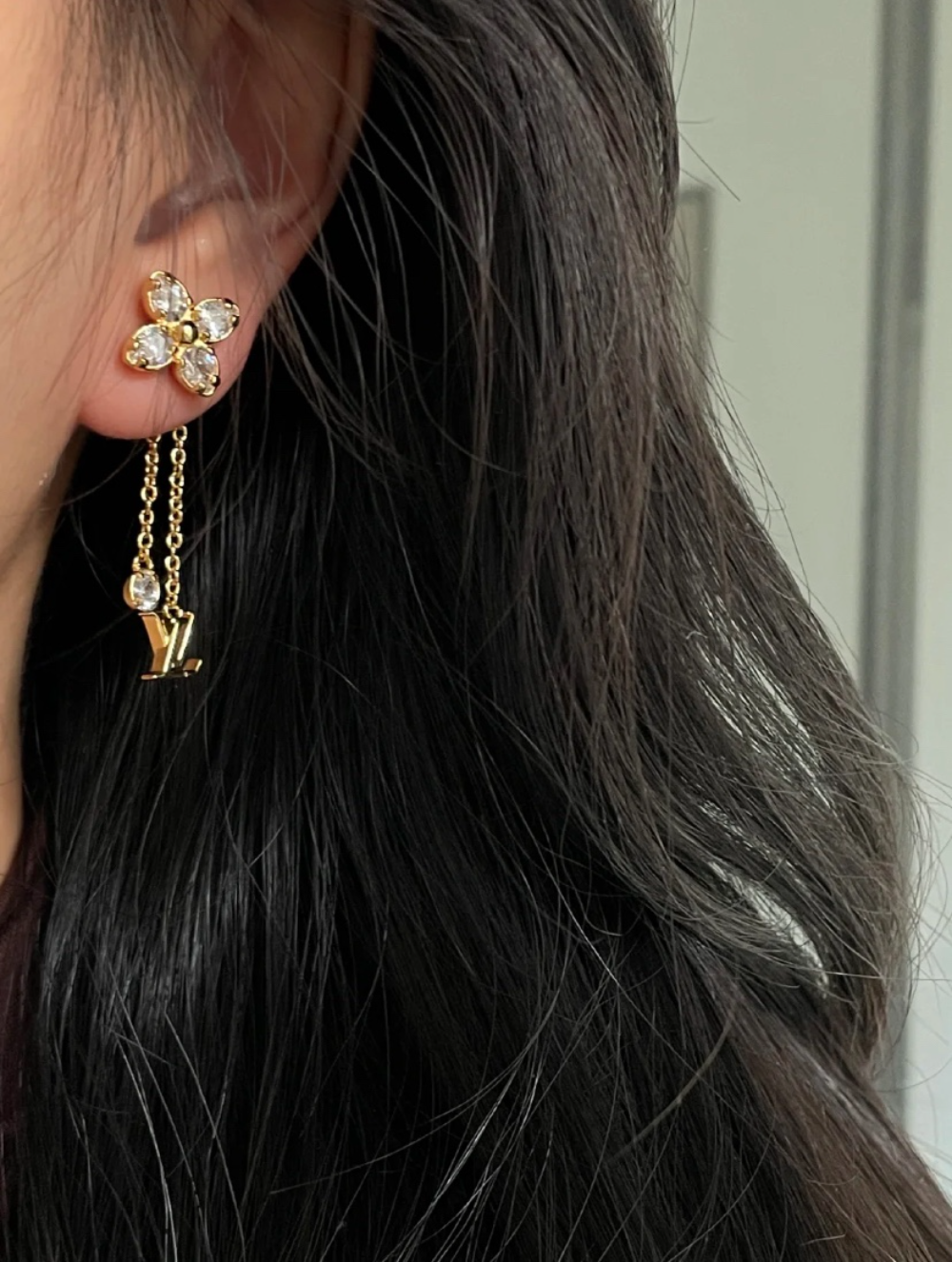 LEM395 New Arrive Fashion Gold Color Long Tassel letters Earring  for Woman Jewelry Beautiful Jewelry To Choose Gift No with Box