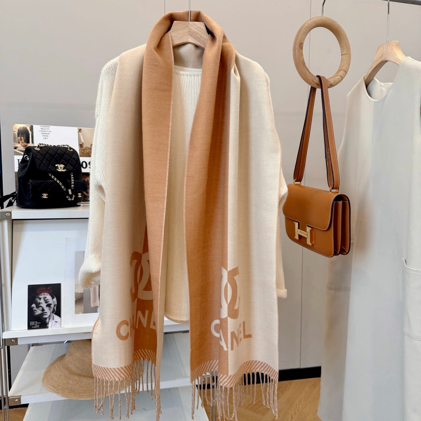 CEM178 inter scarf Shawl designer scarf women plaid cashmere long tassels soft sjaal brown scarves for women scarf man winter warm breathable simple style 45*180cm