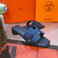 HEM107 New arrive fashion blue and black color H shose for woman beautiful Slippers gift to choose