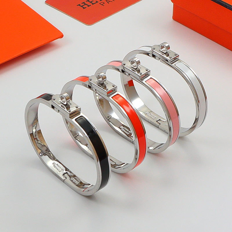 HEM73 mini kell  Stainless Steel Wedding gold silver color H bracelet bangle Bague Femme for woman gift