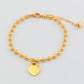 TEM26  Fashion  Stainless Steel Heart-shaped Pendant and Round Bead Bracelet Bangle Bague Femme for Woman Gift