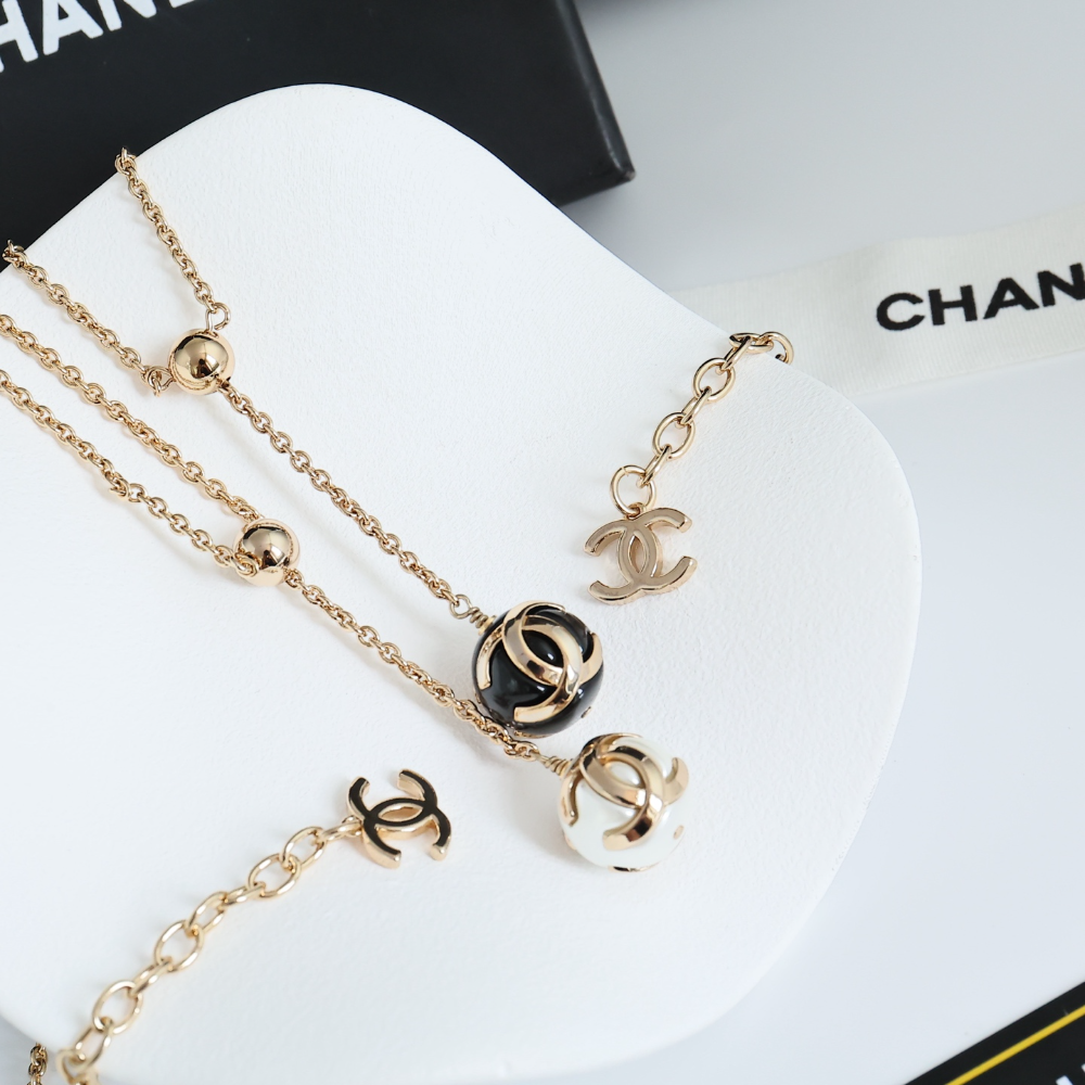 CEM474 Titanium steel  Hot sale fashion Necklace for woman black white color jewelry  for woman gift