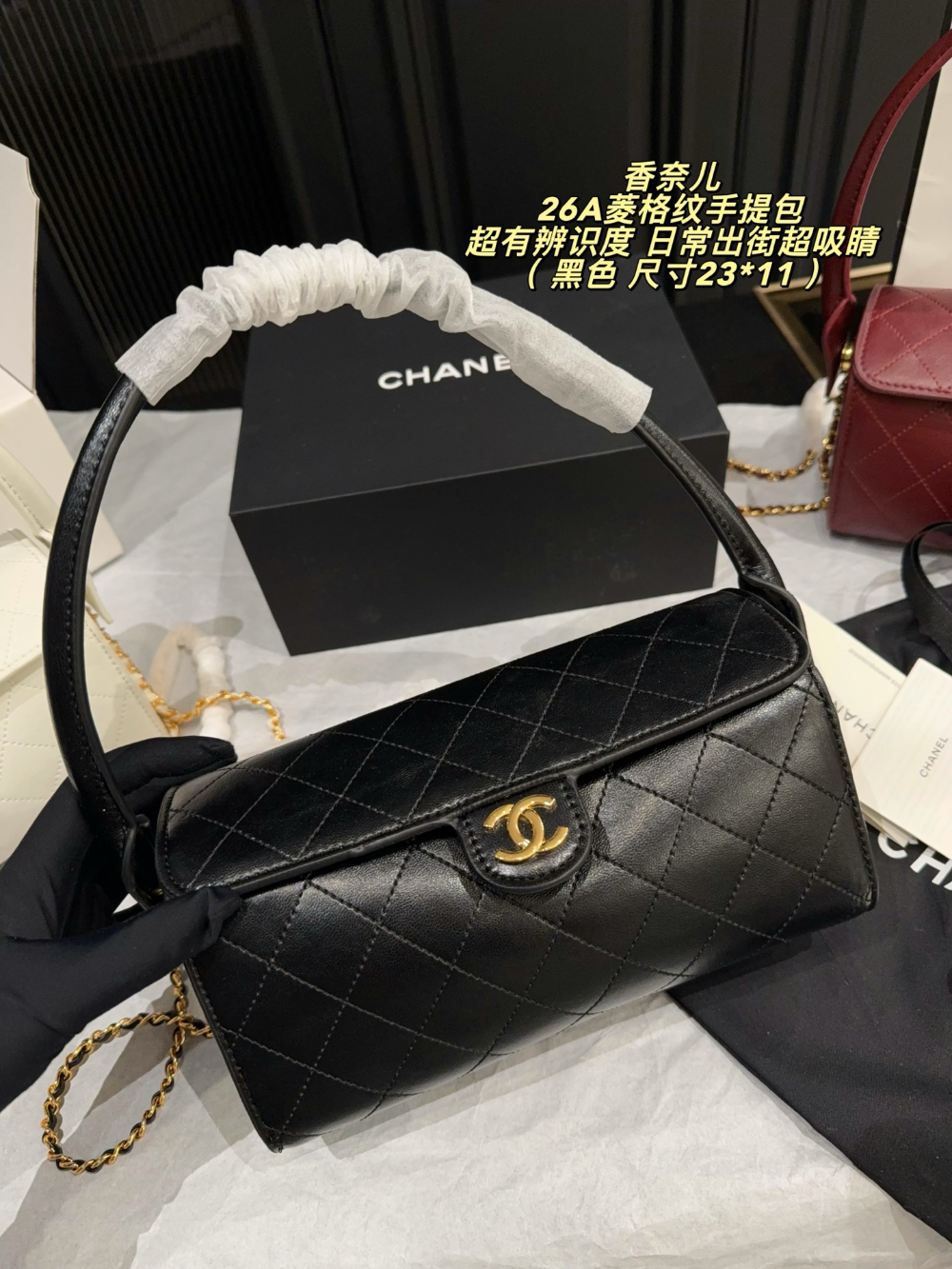 CEM303 New arrive fashion white khaki black red  bag for woman hands bag beautiful gift to choose gift 23*11cm