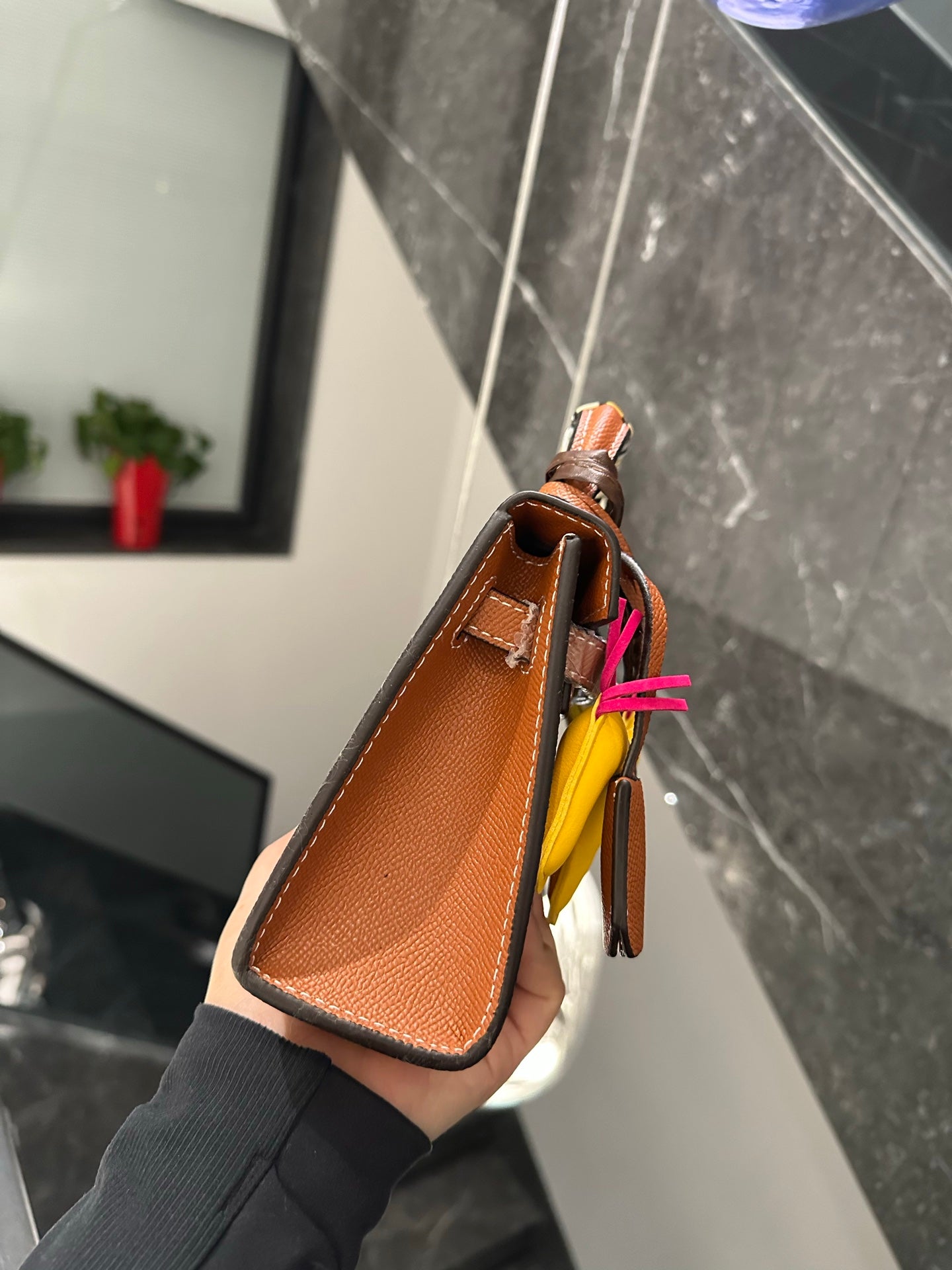 HEM95  designer Shoulder Bags New Handheld Solid Color High Quality Womens Bag Genuine Leather Crossbody Stewardess 20CM