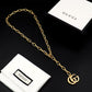 GEM151 New Arrive  Silver and Gold Color Necklace Fashion Design Charm for Women Jewelry 45cm Long