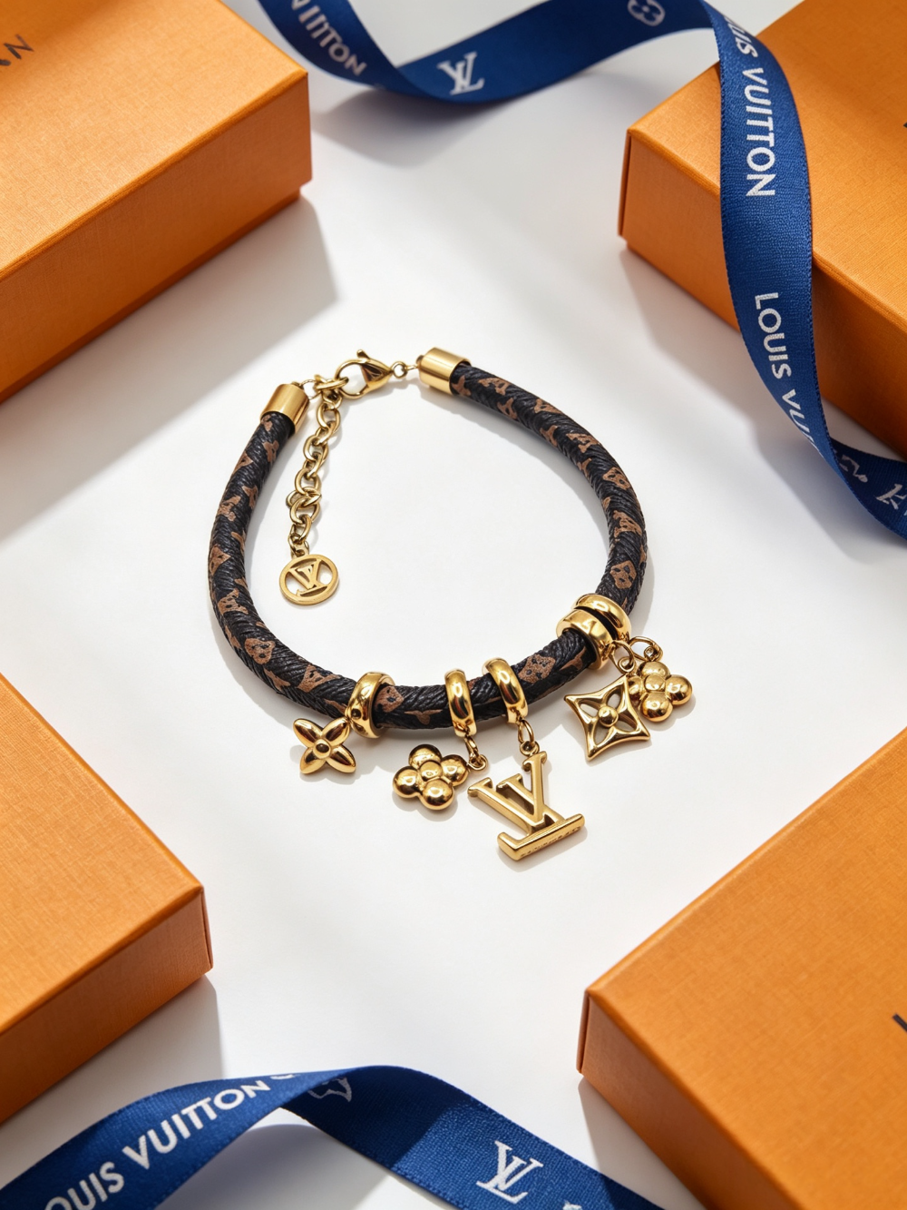 LEM657 New trendy European-style titanium bracelet with letter pendant suitable as a couple's accessory for ladies