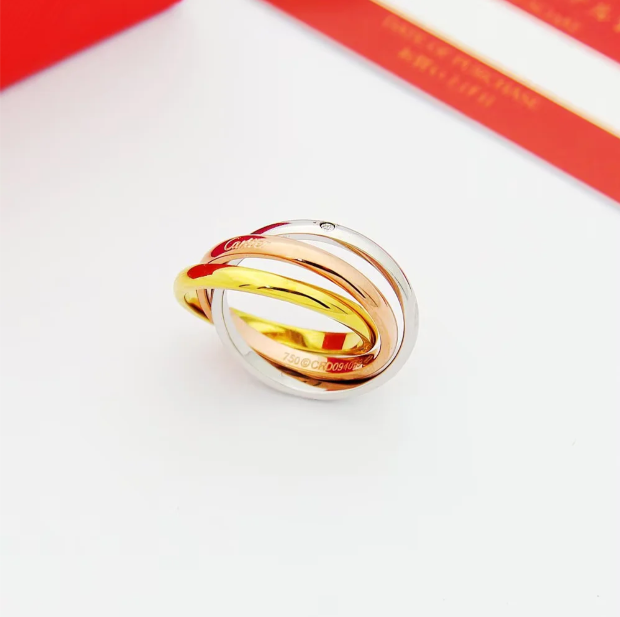 CREM207 Titanium Steel Love 3Rings with Stone for Women Men Couples Wedding Rings Bands Bague Femme