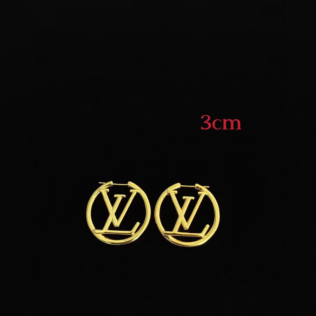 LEM345 New arrive fashion gold and silver color big earring  for woman jewelry beautiful jewelry to choose gift 3cm 4cm 5cm