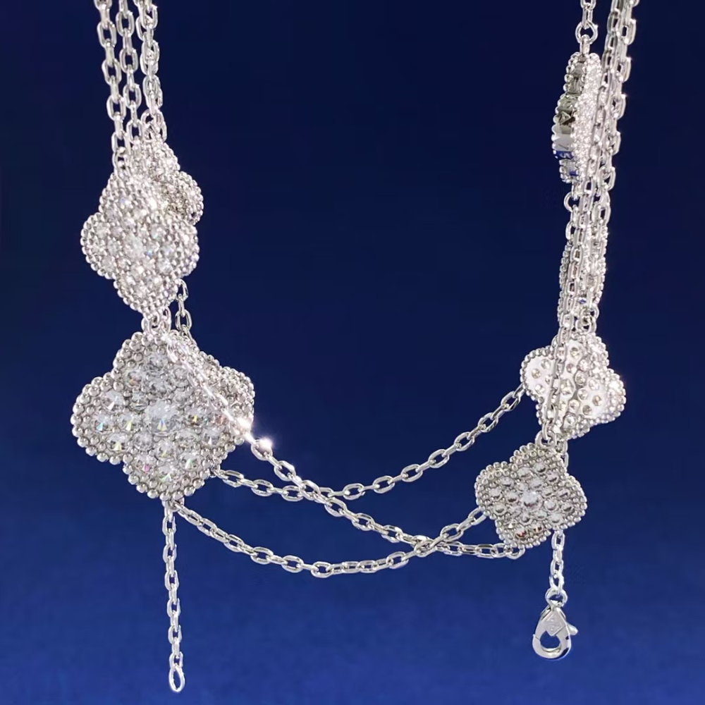 FY102 New Fashion Gold Color Long Diamond Necklace  for Woman Jewelry Beautiful Jewelry To Choose Gift