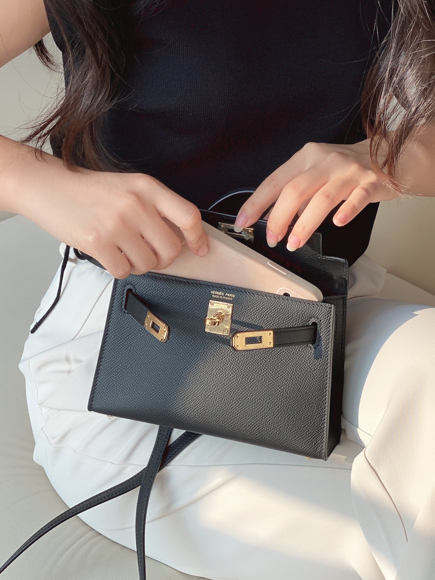 HEM91TOP Original Top-grade original single-layer leather New Genuine Leather Women's Crossbody Stewardess 19CM