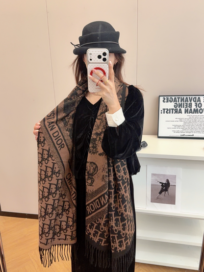 DEM336 new arrive  Hot sale  brown grey color fashion beautiful  scarf  for woman gift  to choose size 180*60cm