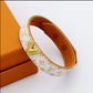 LEM519 Luxurious designer jewelry leather 18K gold-plated stainless steel bracelet gift option
