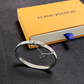 LEM399 New Fashion Open Flower Silver Color Bracelet Metal Letter Wristband Bracelet Couple Accessories for Woman