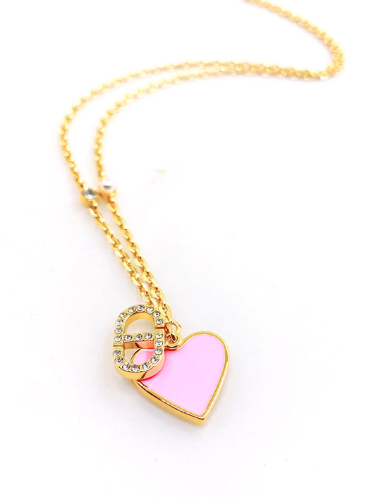 DEM298  New Arrive Fashion  with Diamond Stars Pearl Pink Color Necklce for Woman Brass Material Jewelry To Choose Gift