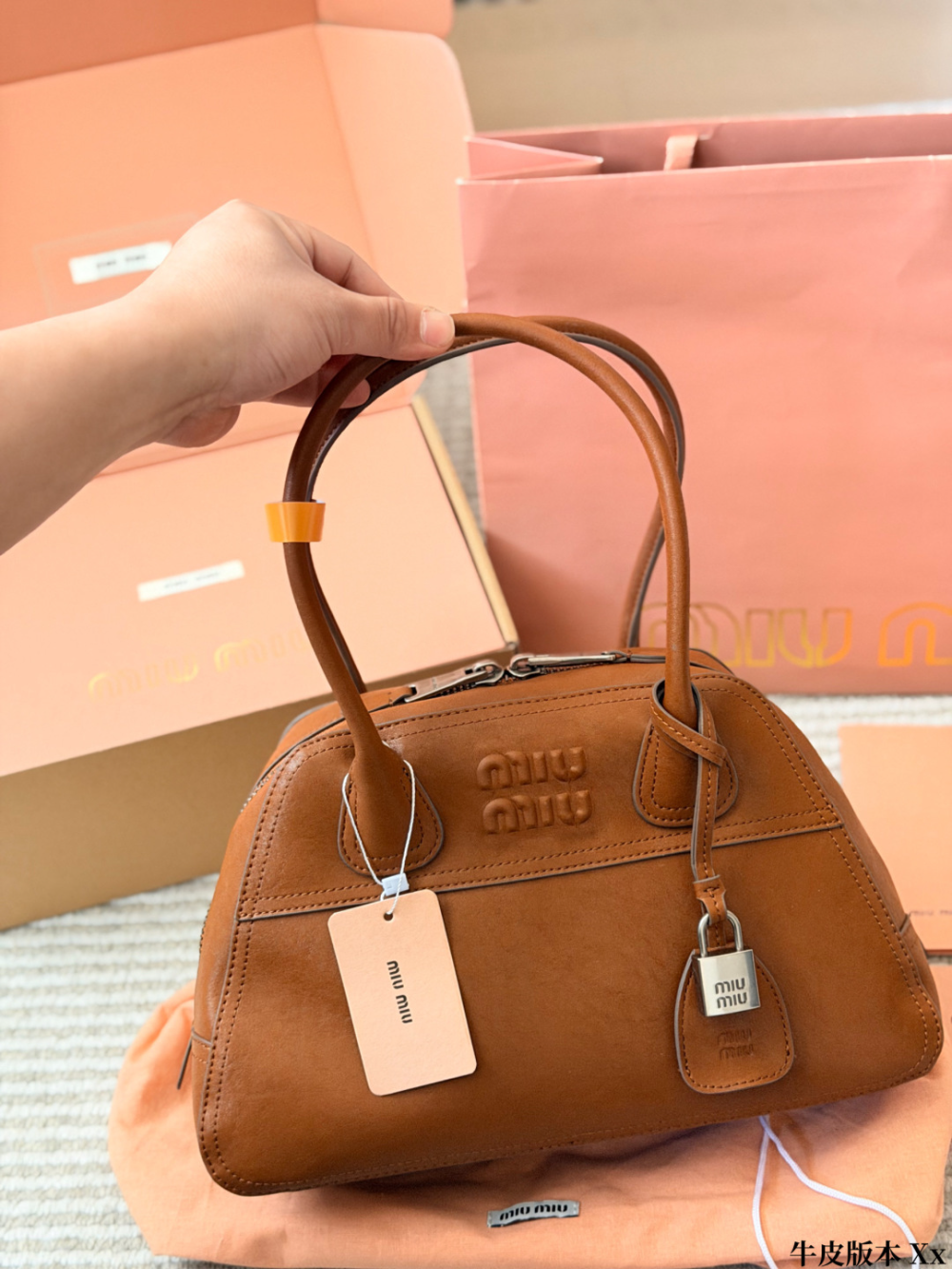 MIU08  New arrive fashion black brown pink white coffee bag for woman hands bag beautiful gift to choose gift   32*22cm