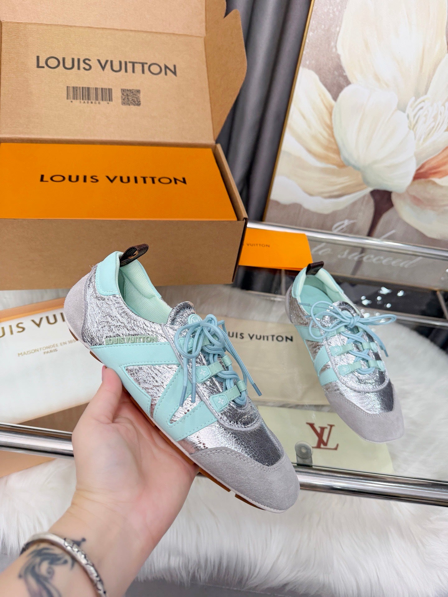LEM381 Designer Shoes trainer women Sneakers shoes for women pink brown green color high quality size 35 to 41