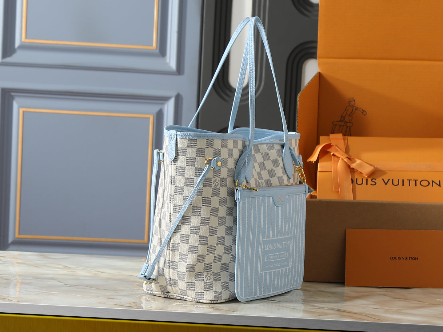 LEM491 New arrive fashion blue bag for woman hands bag beautiful gift to choose gift 2 size
