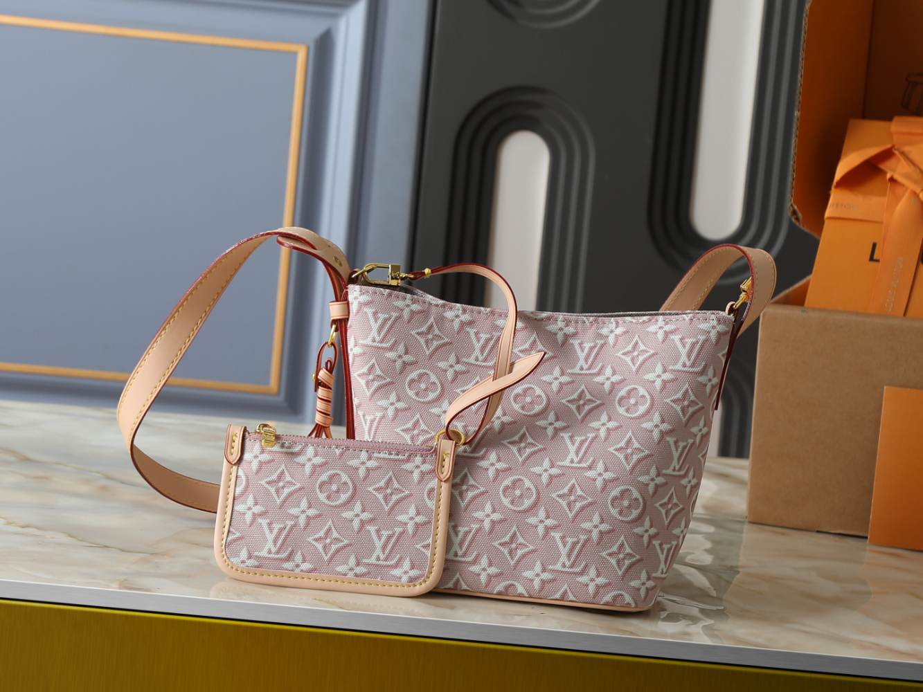 LEM485 New arrive fashion gray pink bag for woman hands bag beautiful gift to choose gift 16 x 18 x 12cm