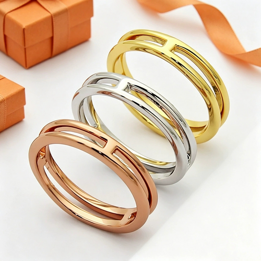 HEM131 New Classic Ring Brand Designer Titanium Steel Ring Gold Ring Women Mens Ring Love Promise Jewelry