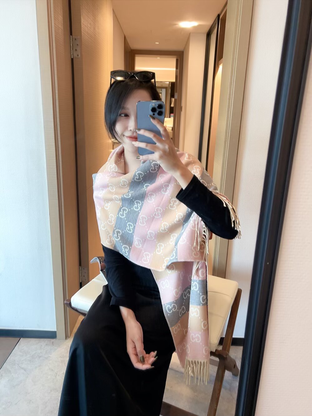 GEM110 designer head scarf womens wool scarf cashmere thick shawl Women's long winter wool cashmere shawl Headscarf fringe fashion new style 45*180cm