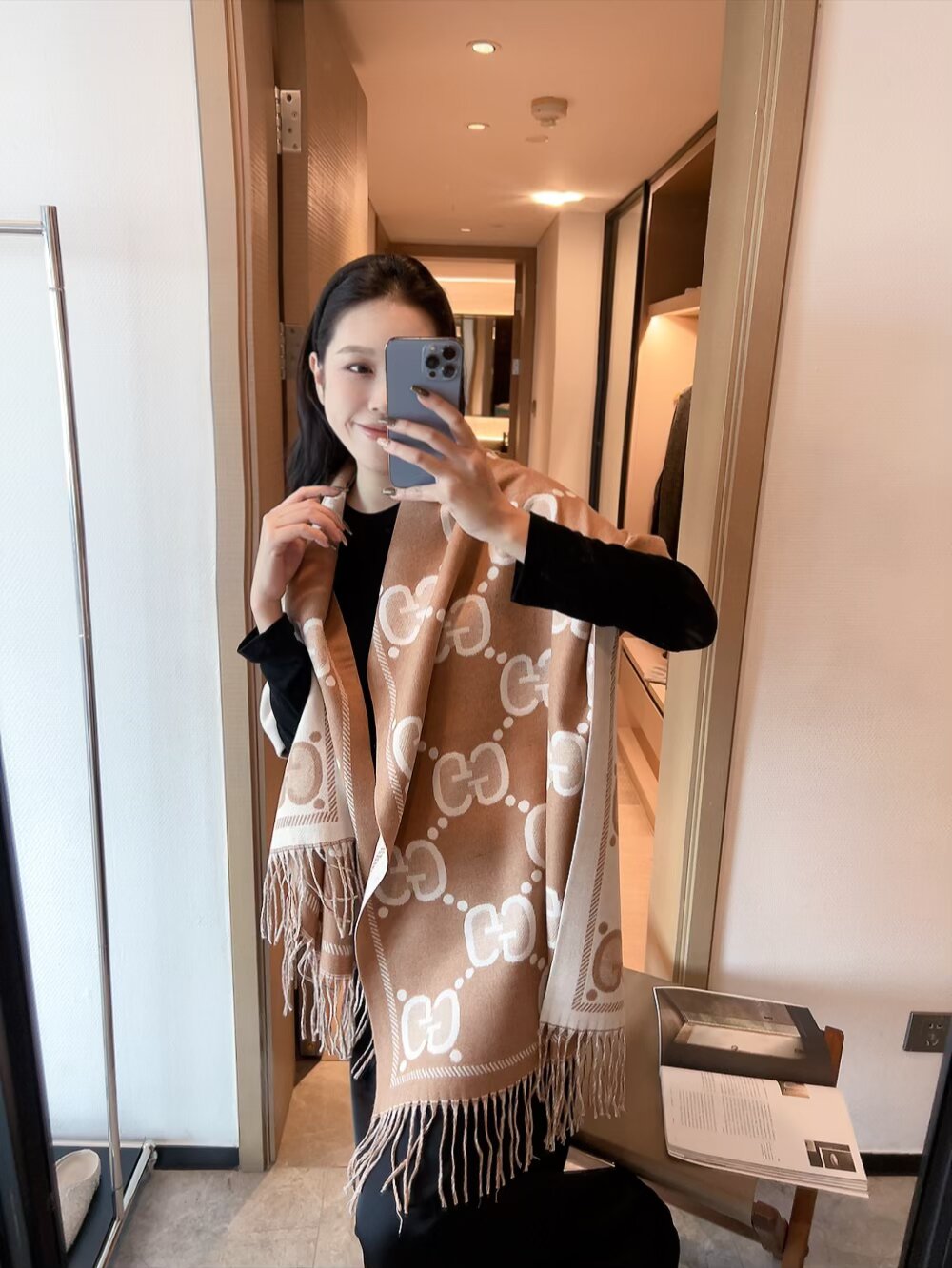 GEM114 Cashmere knitted scarf Women Man Designer Scarf fashion brand Cashmere Scarves For Winter Womens and mens Long Wraps Size  60*200cm