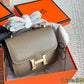 HEM66 Original Epsom Head H-Button Kangkang bag New Genuine Leather Women's Crossbody Stewardess 19*13cm