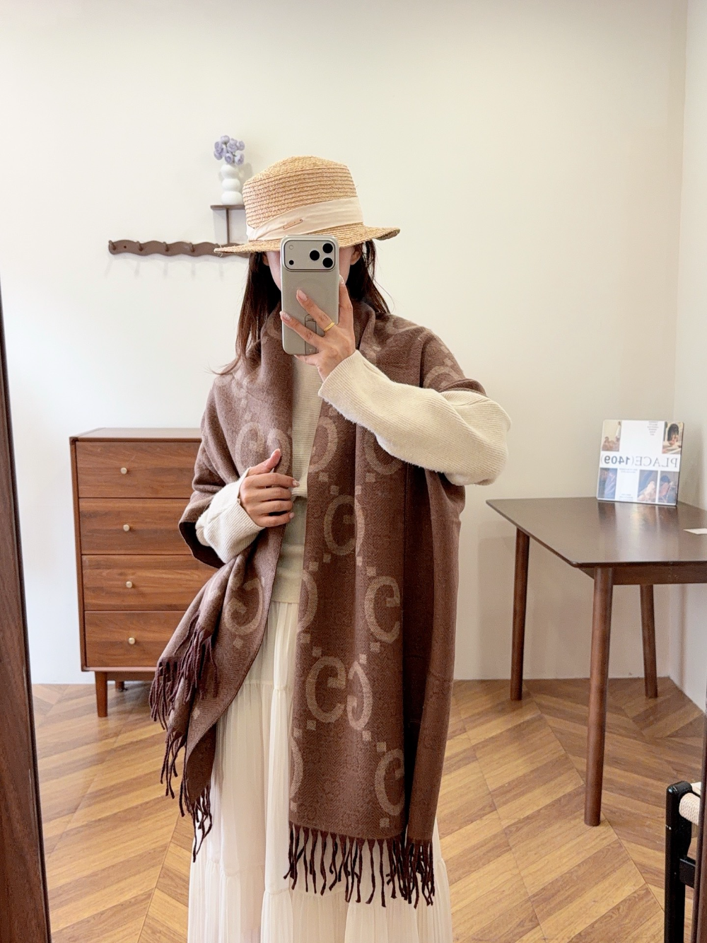 GEM192 new arrive  Hot sale brown khaki color fashion beautiful  scarf  for woman gift  to choose size 180*60cm