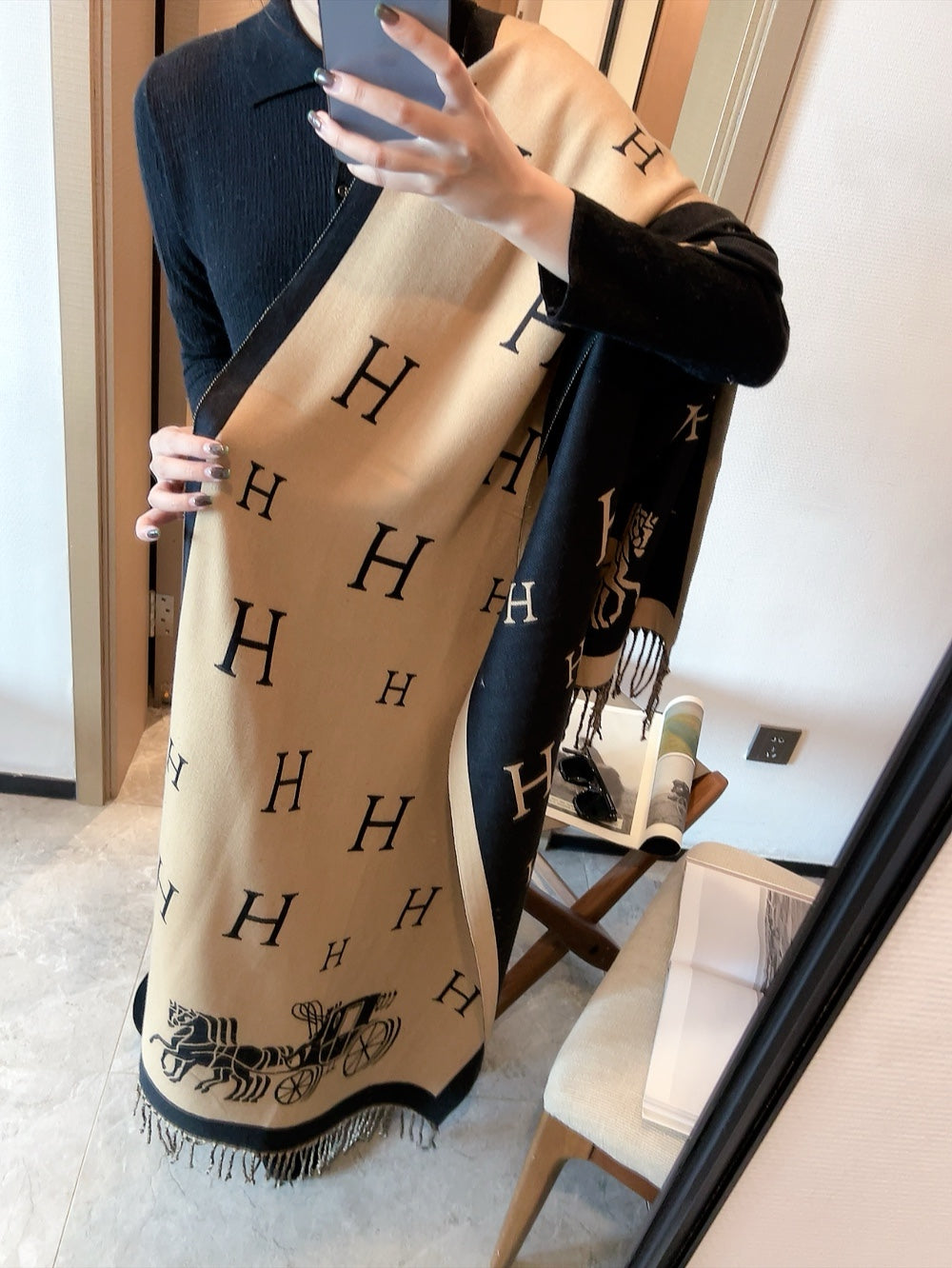 HEM68 Winter Scarf Pashmina For Designers warm Scarfs Fashion Classic Women Designer Brand Cashmere Winter Scarf Wrap 180cm scarf for women Size 65*180CM