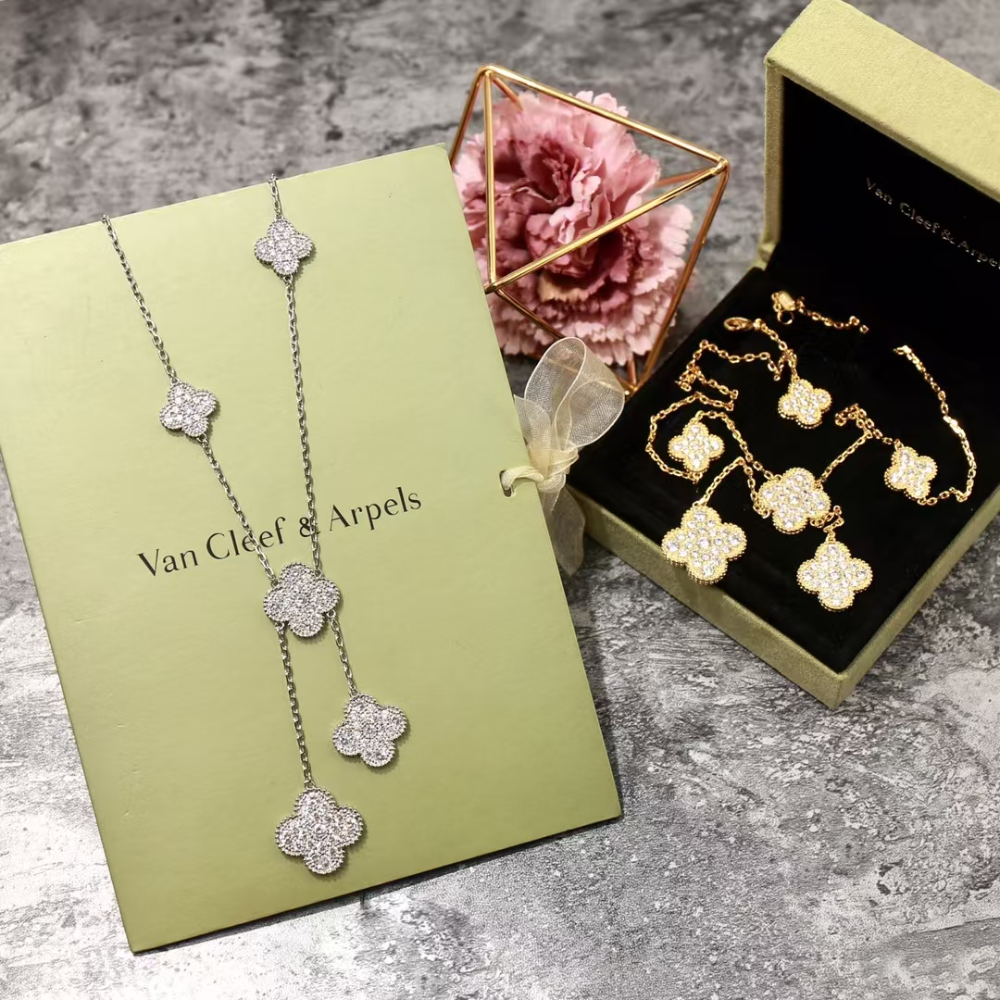 FY101 New Arrive Fashion Gold Color Long Diamond Necklace  for Woman Jewelry Beautiful Jewelry To Choose Gift No with Box