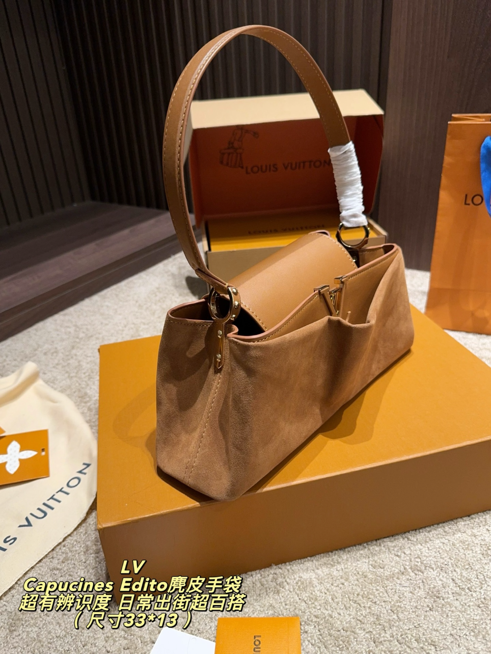 LEM615 New arrive fashion black brown caramel bag for woman hands bag beautiful gift to choose gift 33*13CM