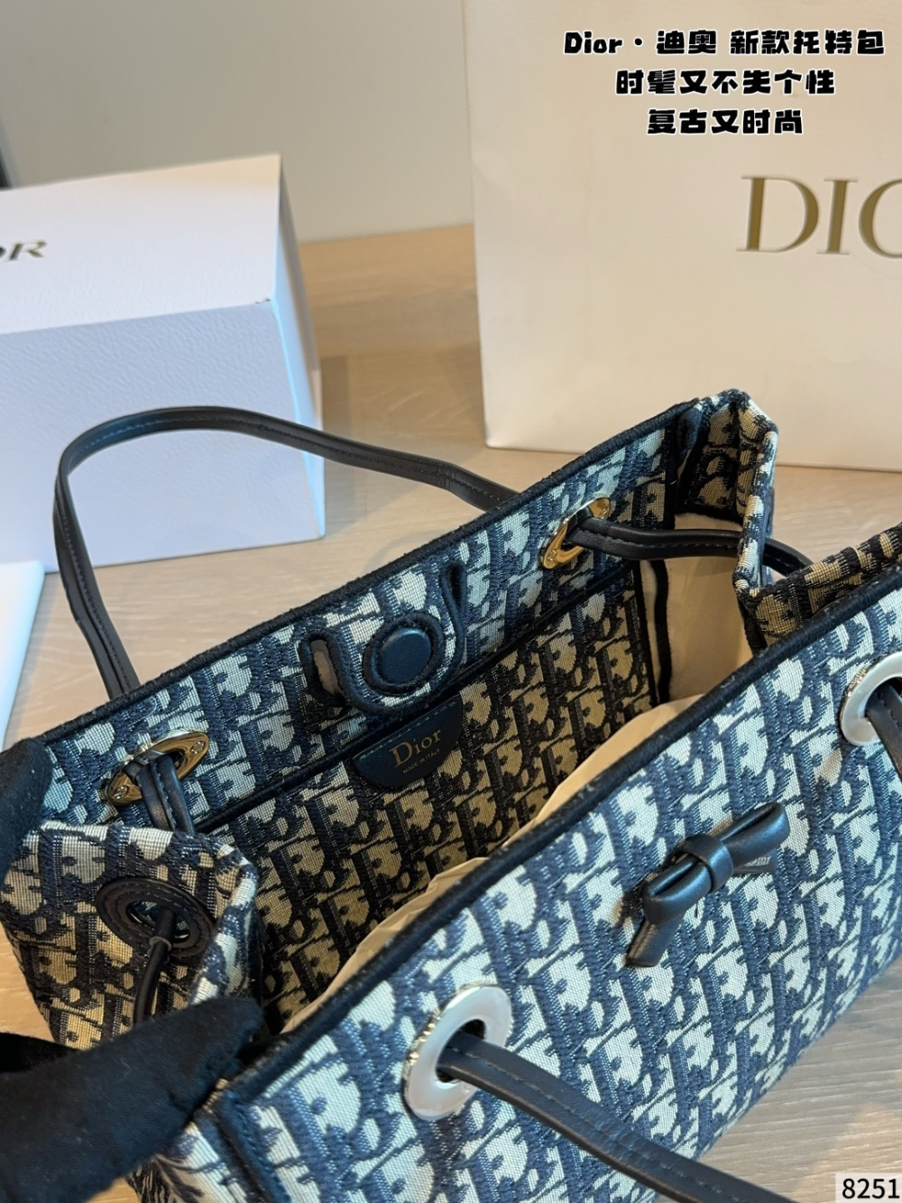 DEM324 New arrive fashion deepblue white grey color bag for woman beautiful gift to choose gift size to choose 26*13*20cm