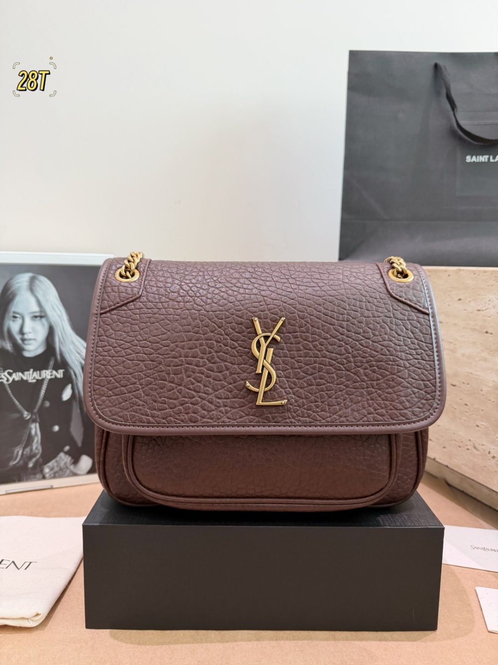 YLEM28 New arrive fashion black  red brown white bag for woman hands bag beautiful gift to choose gift 2 size
