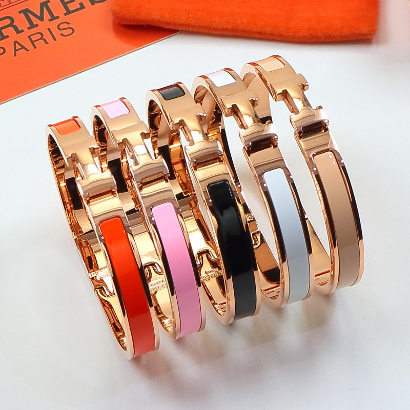 HEM76 mini Stainless Steel Wedding 18k gold silver color bracelet bangle Bague Femme for woman gift