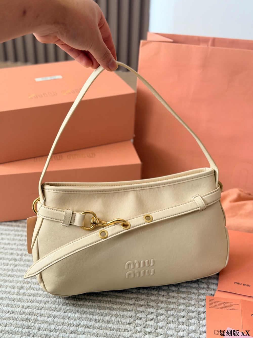 MIU04 New arrive fashion brown pink black beige color bag for woman beautiful gift to choose size  32*18cm