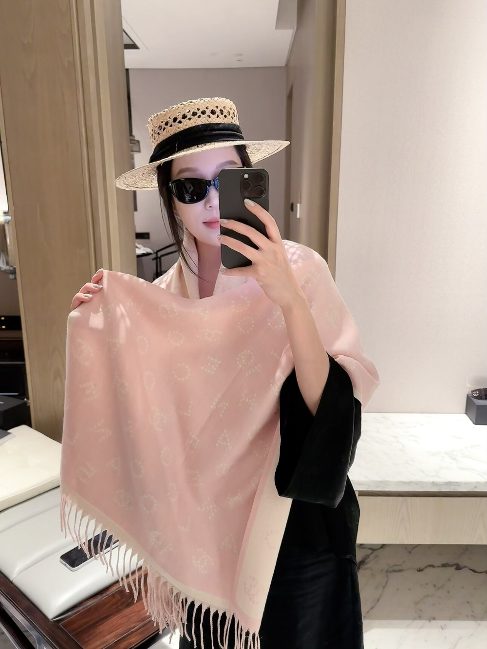CEM483 new arrive  Hot sale pink black color fashion beautiful  scarf  for woman gift  to choose