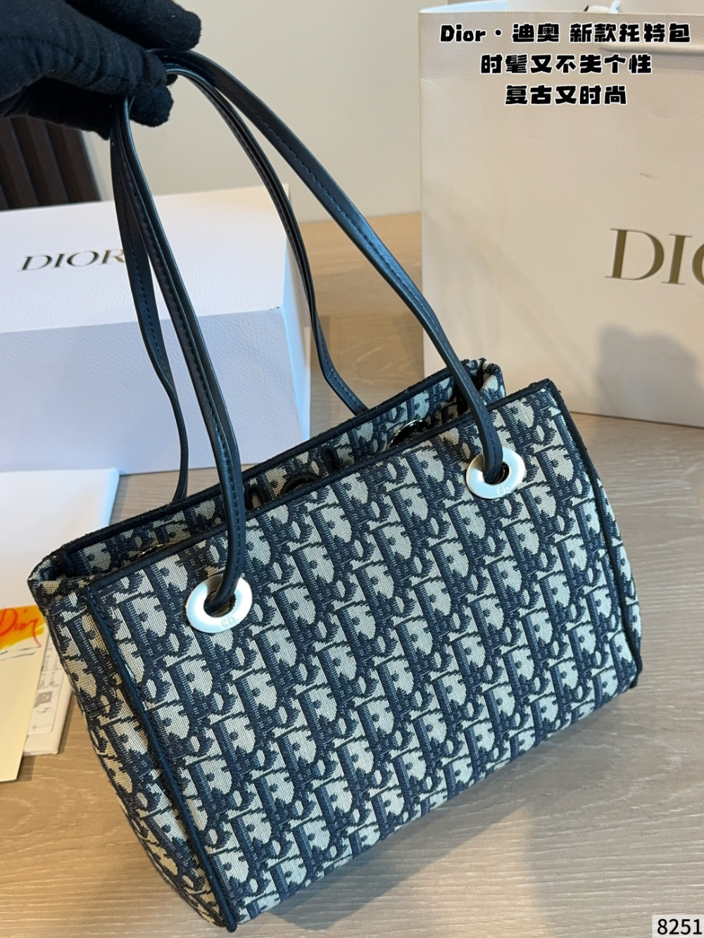 DEM324 New arrive fashion deepblue white grey color bag for woman beautiful gift to choose gift size to choose 26*13*20cm