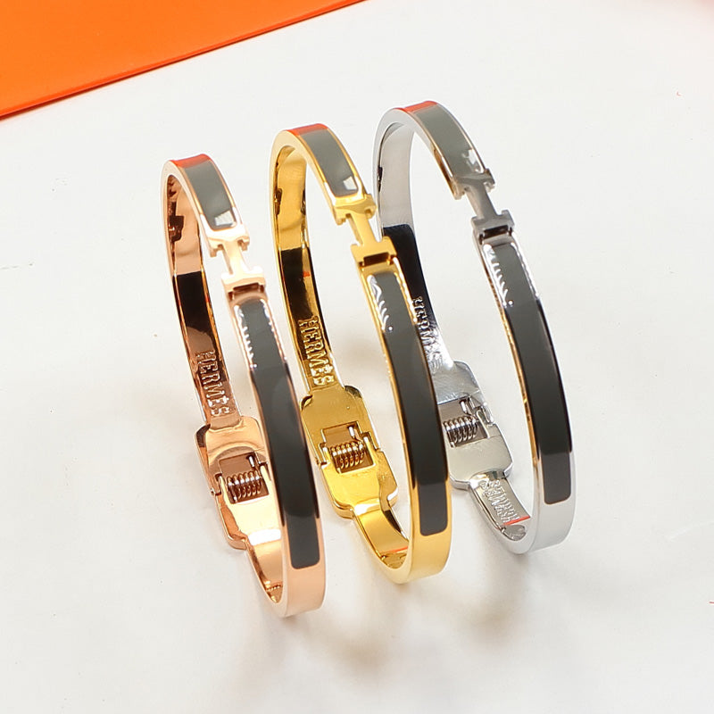 HEM74 mini  Stainless Steel Wedding gold silver color bracelet bangle Bague Femme for woman gift