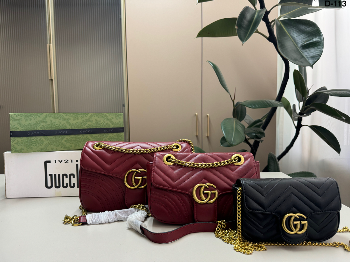 GEM239 New arrive fashion black red white deep red color bag for woman beautiful gift to choose 3 size