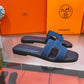 HEM107 New arrive fashion blue and black color H shose for woman beautiful Slippers gift to choose
