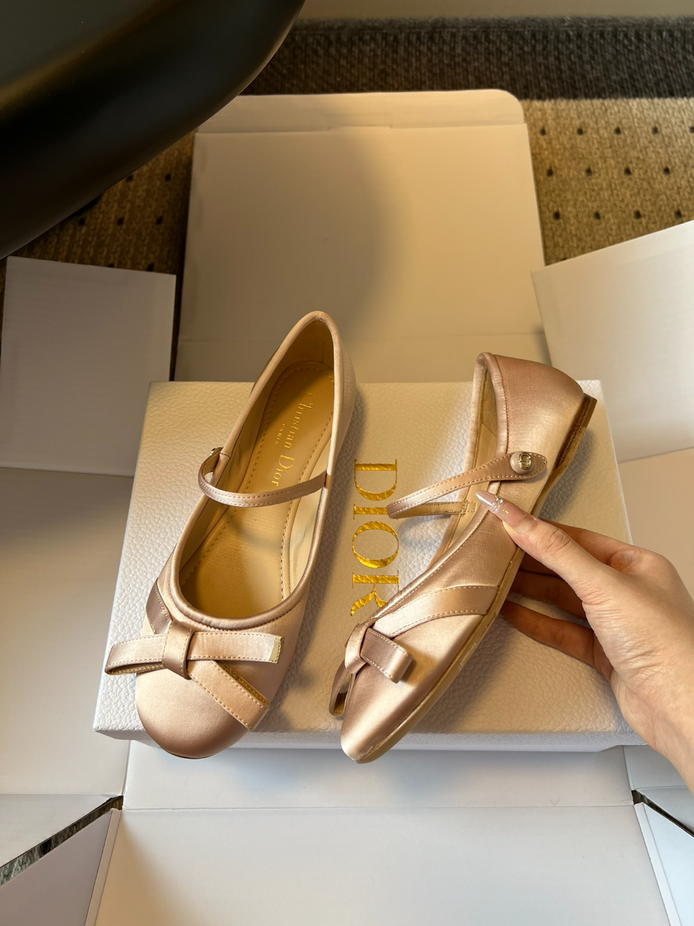 CEM298 New satin low-heeled Mary Jane shoes - Butterfly knot flat style fashionable and gentle women's shoes The color is exquisite and it is an excellent gift choice